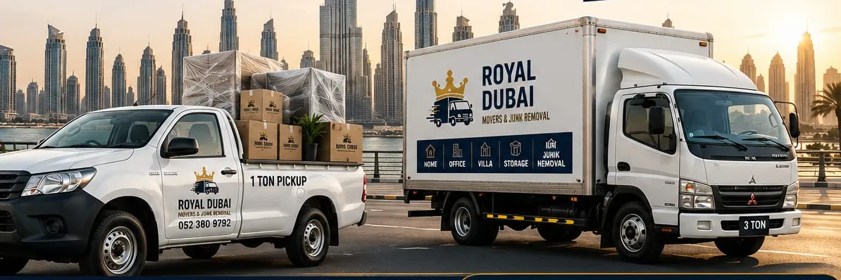 Royal Dubai Movers one ton pickup and three ton truck in Dubai